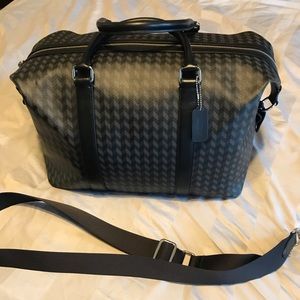 Coach Men’s Leather Houndstooth Duffel